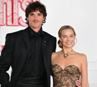 Margot Robbie and Jacob Elordi at Wuthering Heights Paris Screening