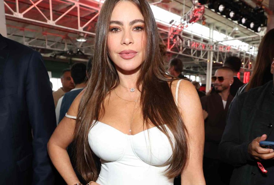 Sofia Vergara Dazzles in White Corset Top During Super Bowl
