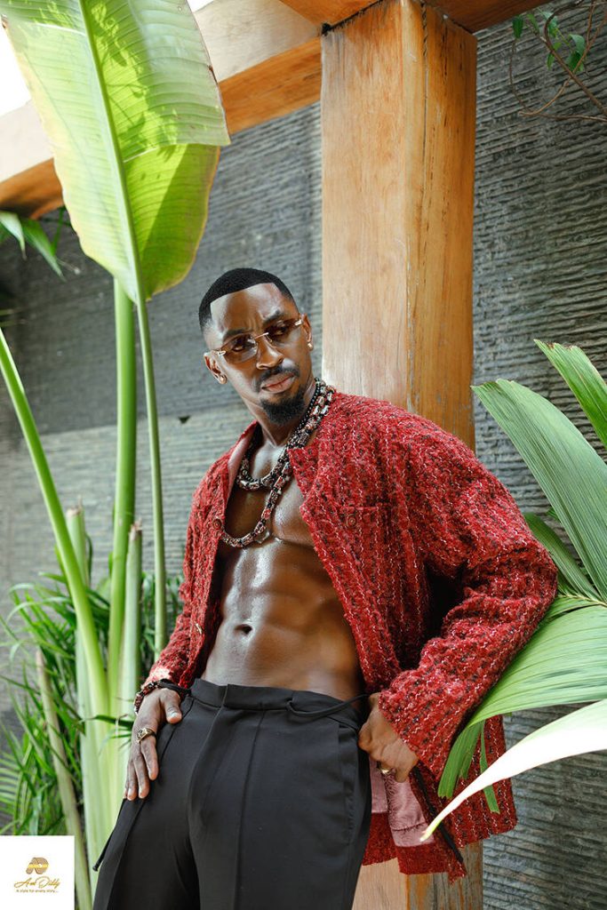 a male model wearing an  AmDiddy design