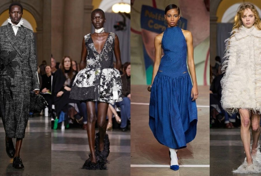 models wearing top designers from London Fashion week