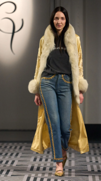 a model wearing a design from the Connor Ives AW26 collection