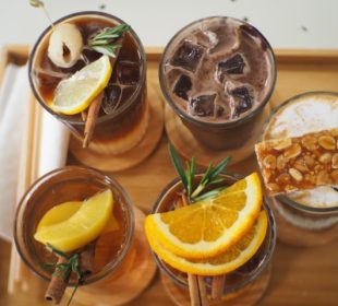 cups of healthy drinks